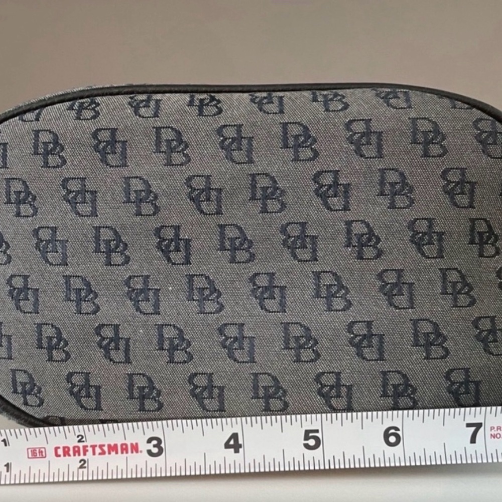 Dooney & Bourke Gray Signature Print Mini Hobo Bag w/Black Pebbled Leather Trim - Picture 9 of 11